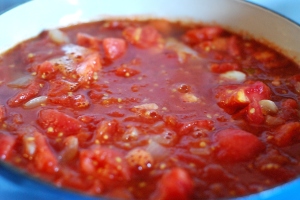 A basic mix of onion, garlic and tomatoes/